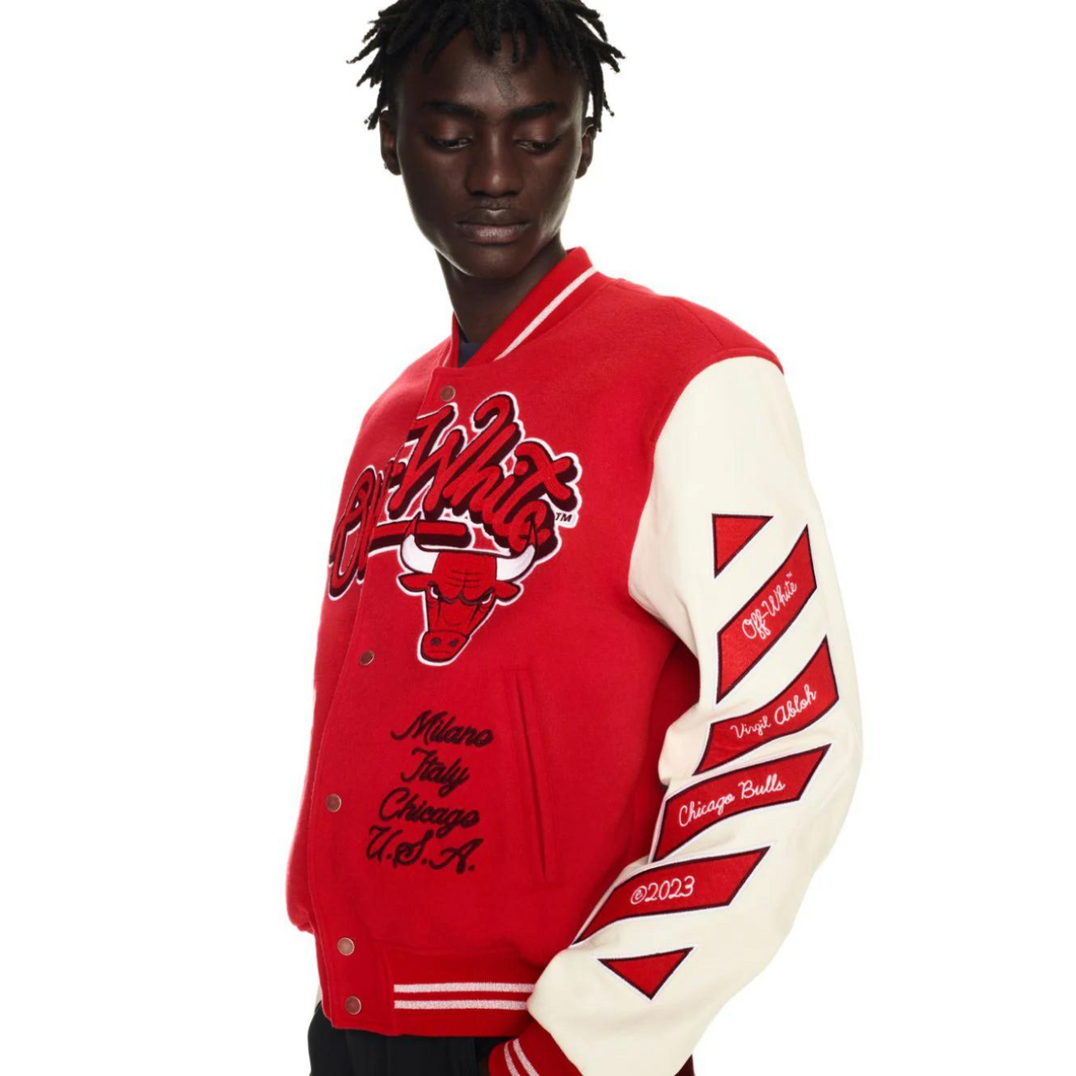 Jaqueta college Off-White™ c/o Chicago Bulls