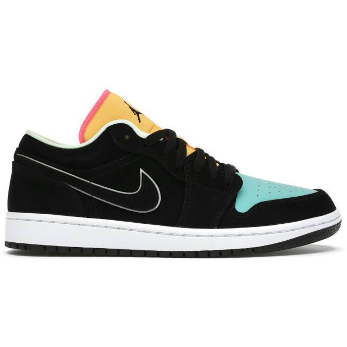 Jordan 1 Low Black Aurora Green Laser Orange