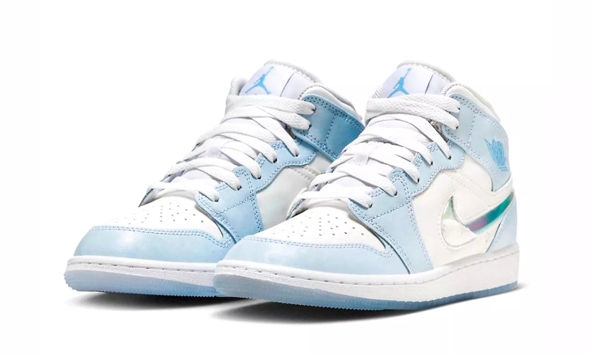 Nike Air Jordan Mid 'Glitter Swoosh 'Azul e Prata'